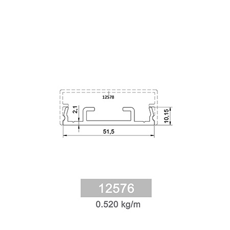 0.520 kg/m Moduler Railing Systems Profile
